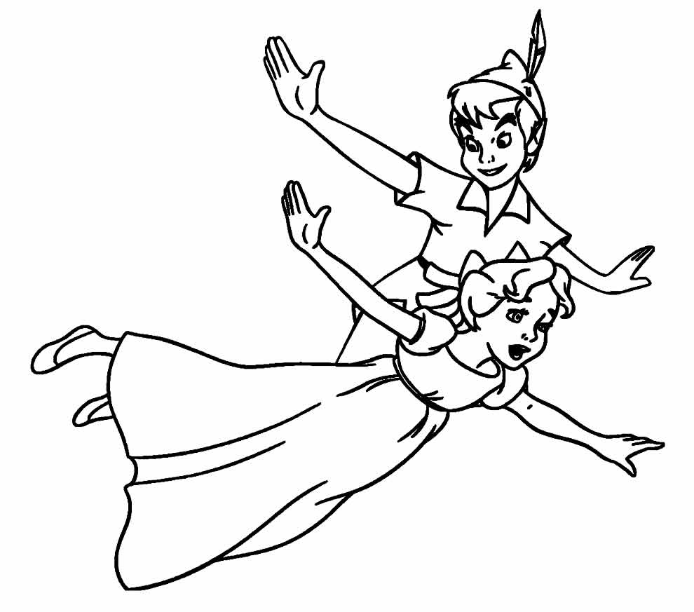 Desenho de Peter Pan e Wendy