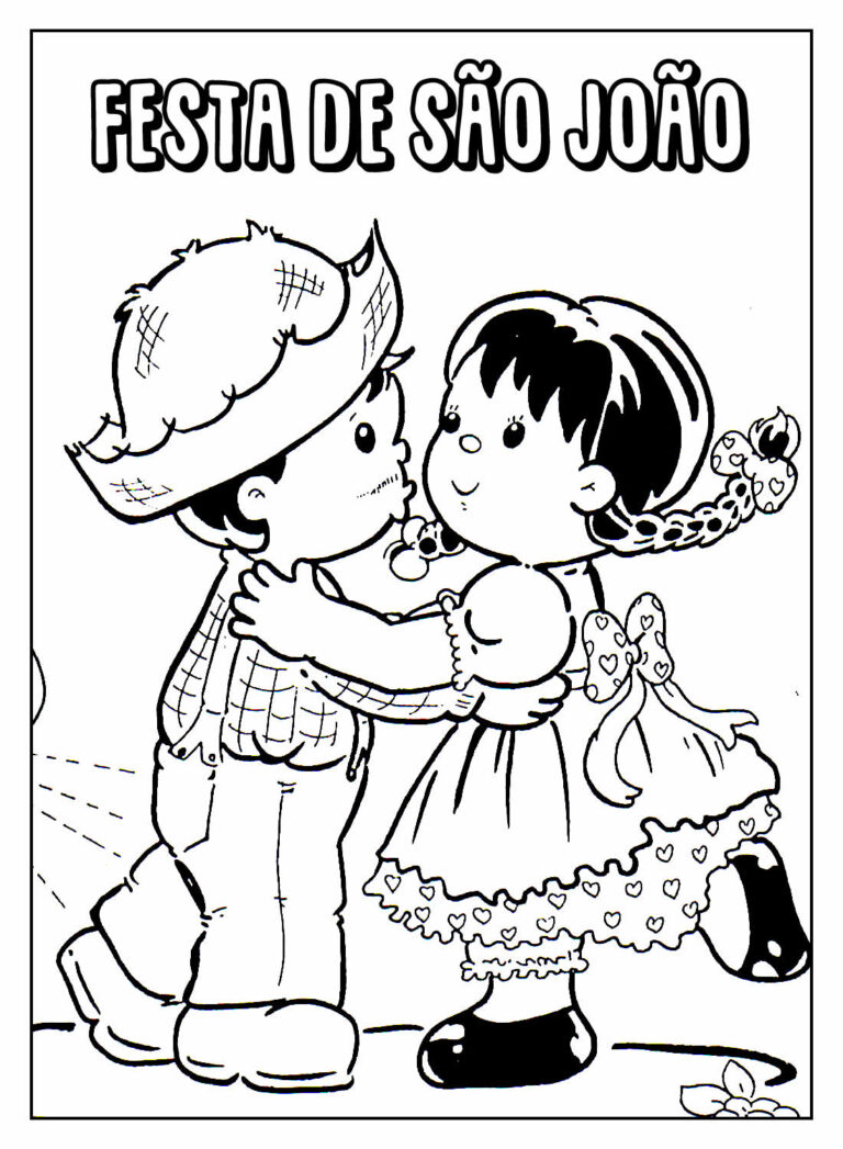 Desenhos de São João e Festa Junina para colorir - Bora Colorir