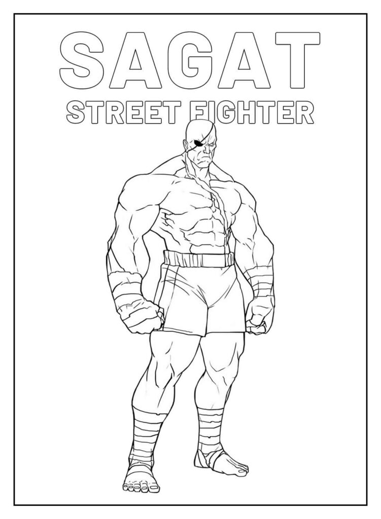 Desenhos Educativos de Street Fighter para colorir - Sagat
