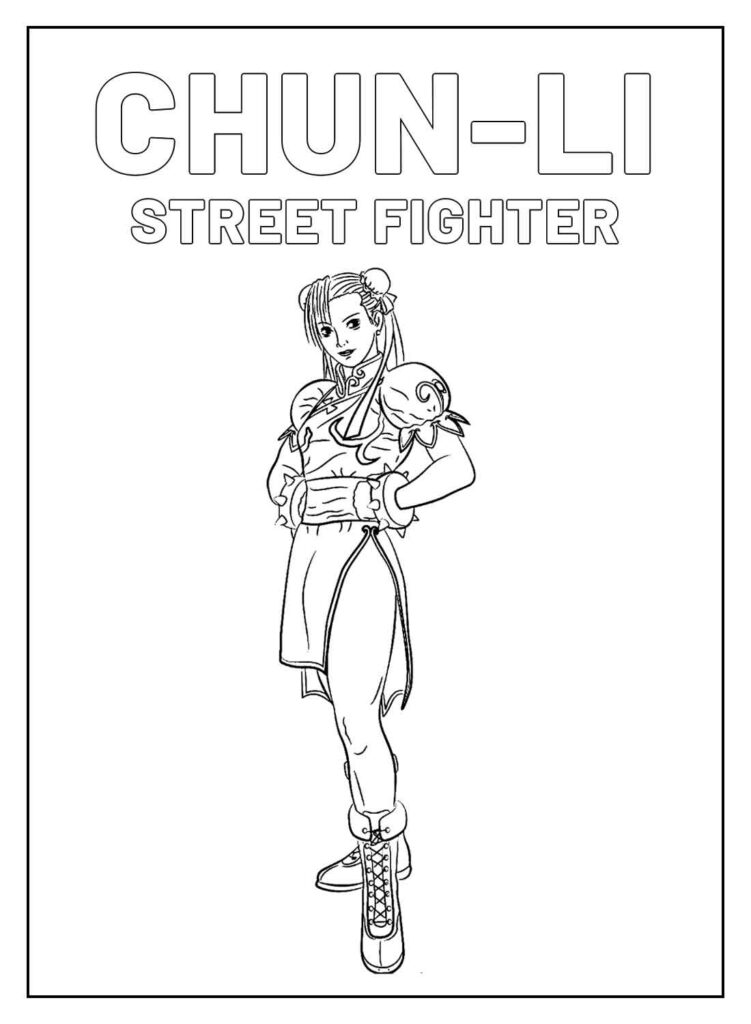 Desenhos Educativos de Street Fighter para colorir - Chun-Li