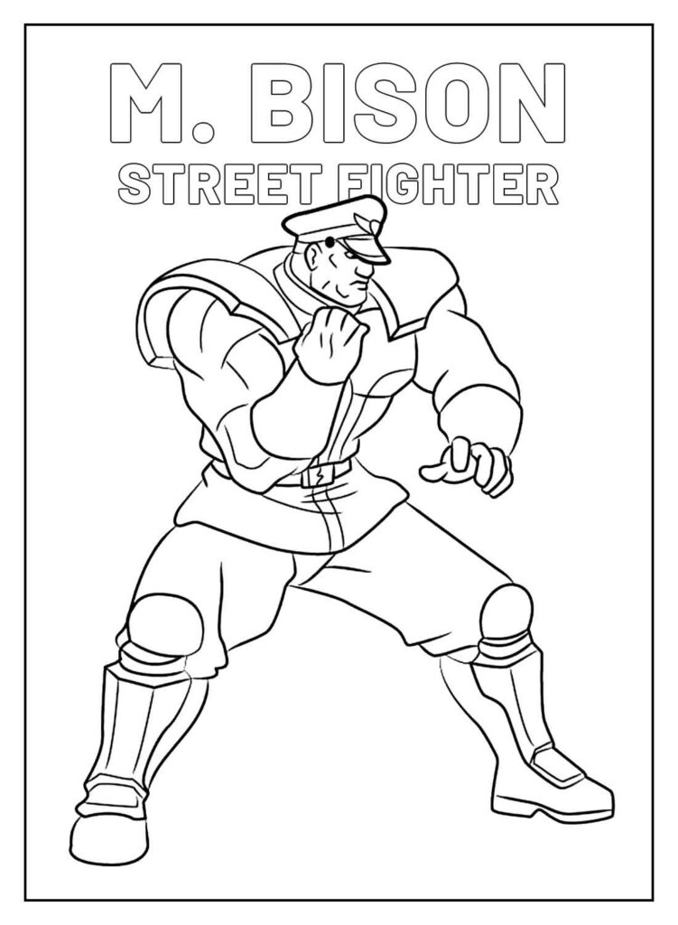 Desenhos Educativos de Street Fighter para colorir - M. Bison