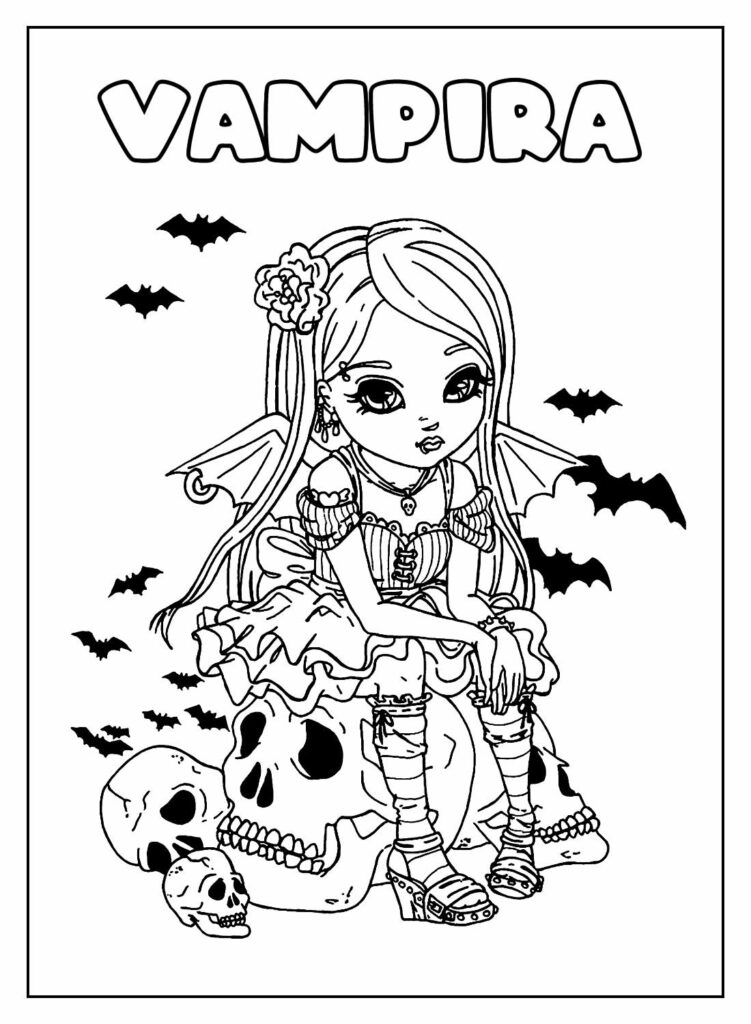 Desenho Educativo para colorir de Vampira