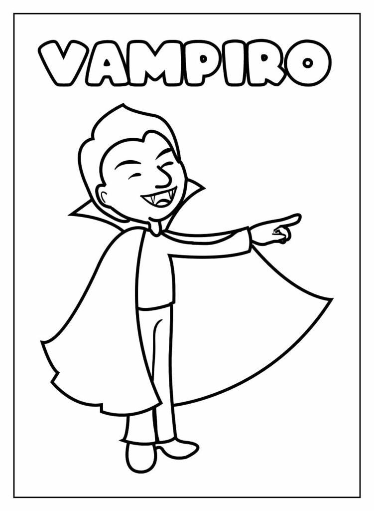 Desenhos Educativos de Vampiro para colorir