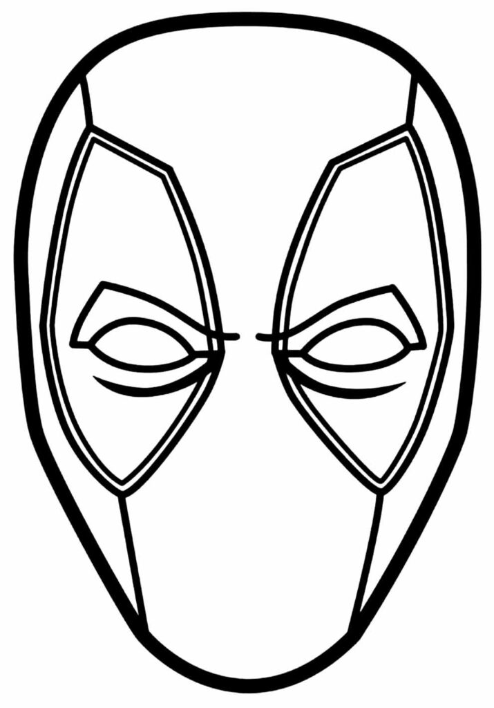 Máscara do Deadpool para imprimir e colorir