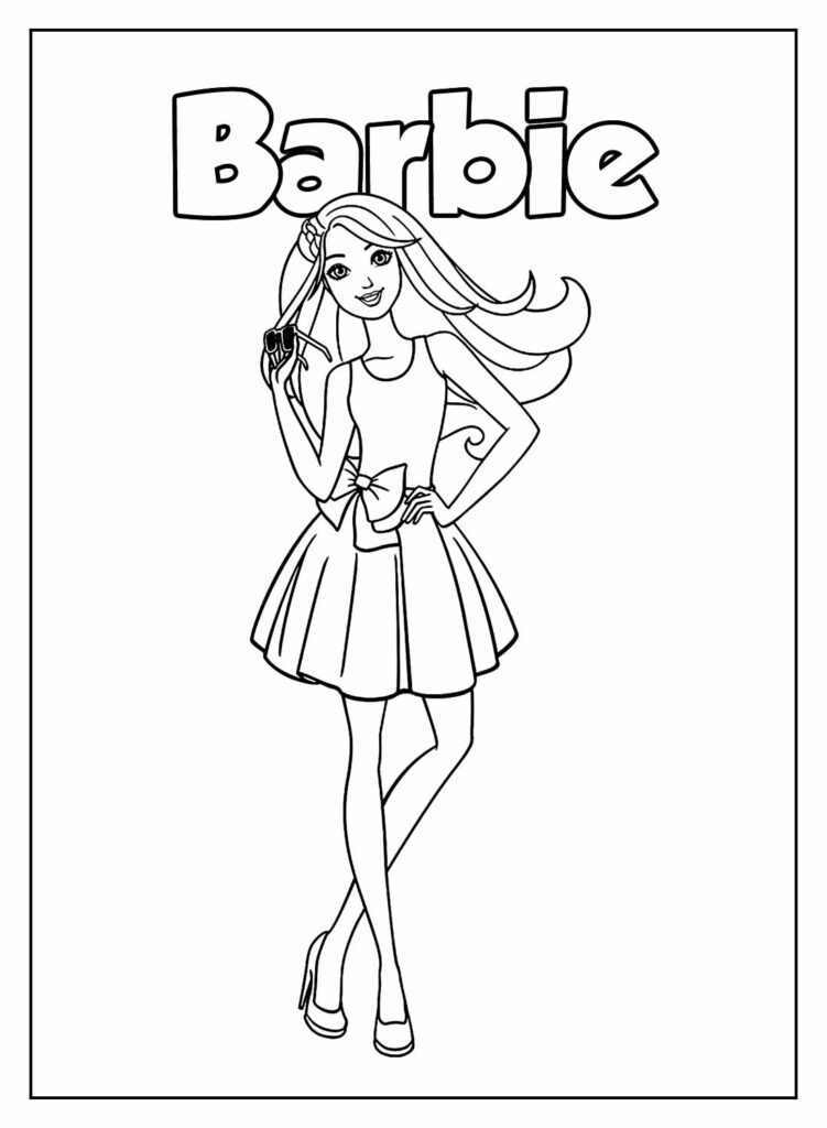 Imagem Educativa da Barbie para colorir