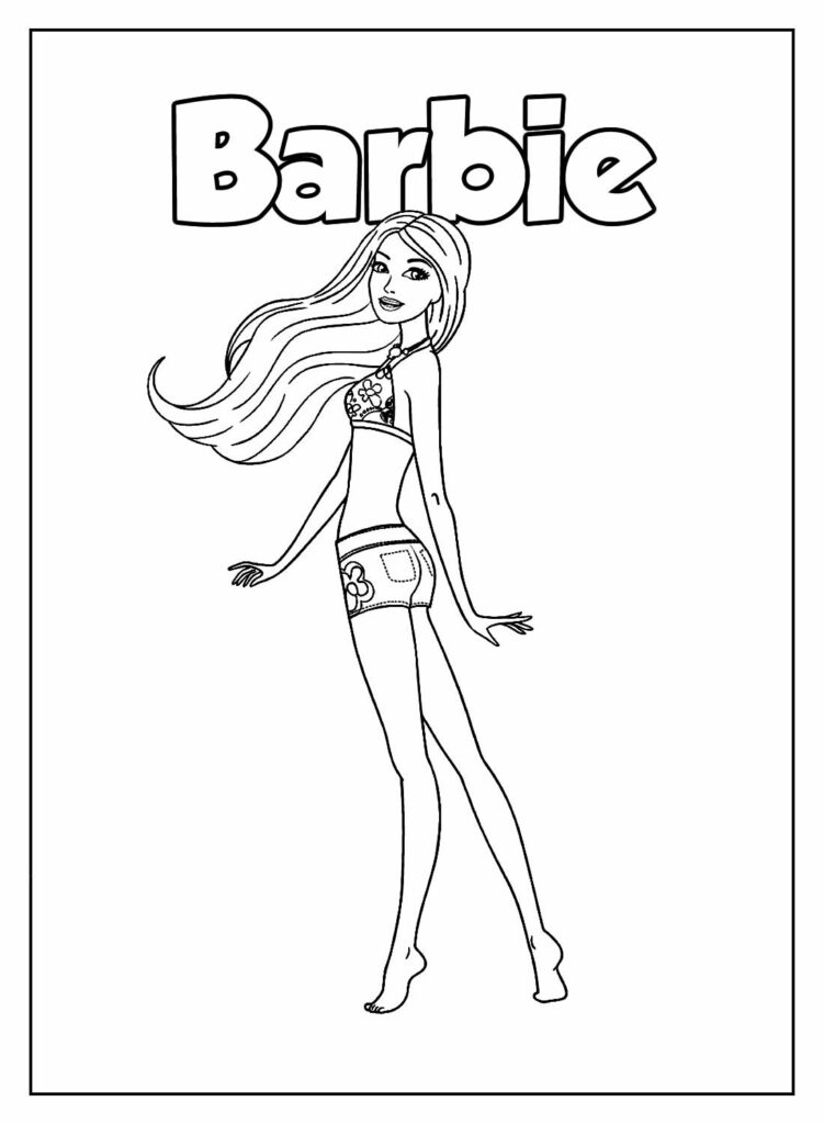 Imagem Educativa da Barbie para pintar