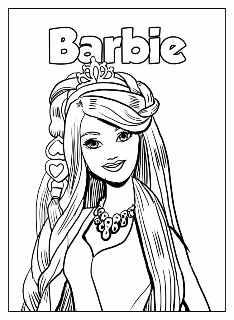Barbie para pintar - Desenho Educativo