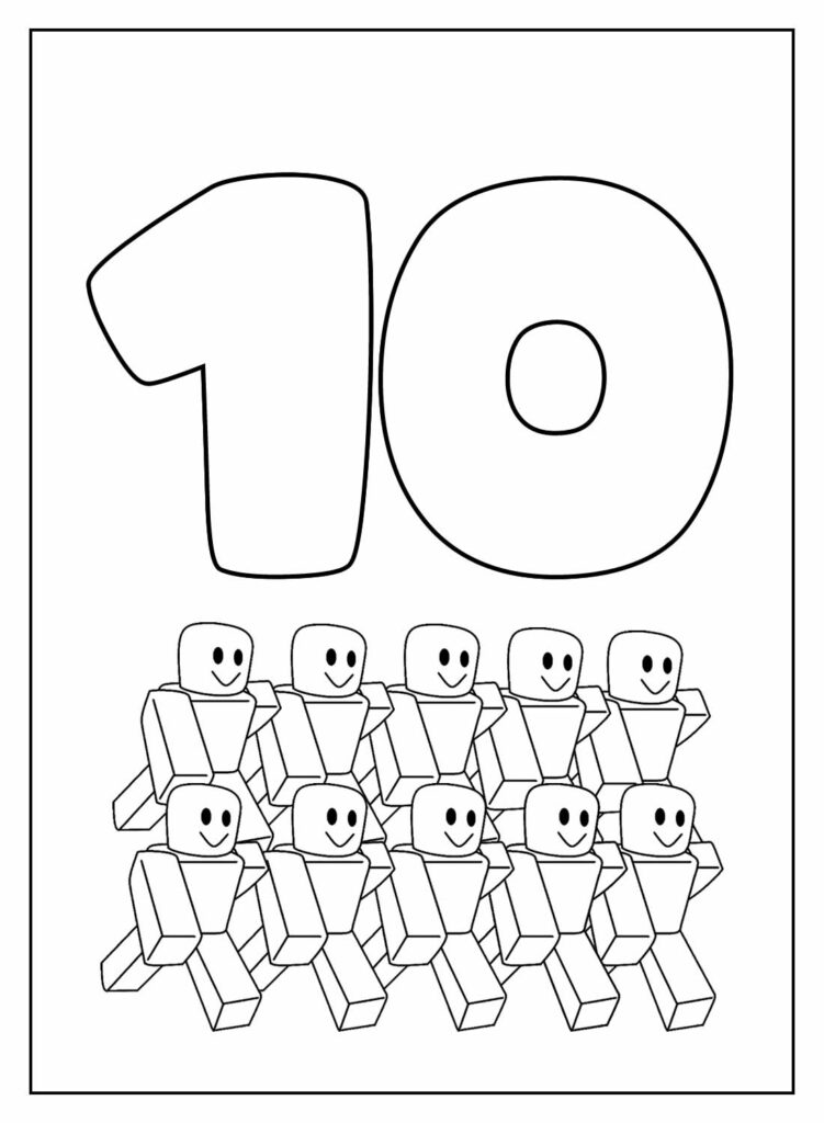 Desenho do Número Dez para colorir - Roblox