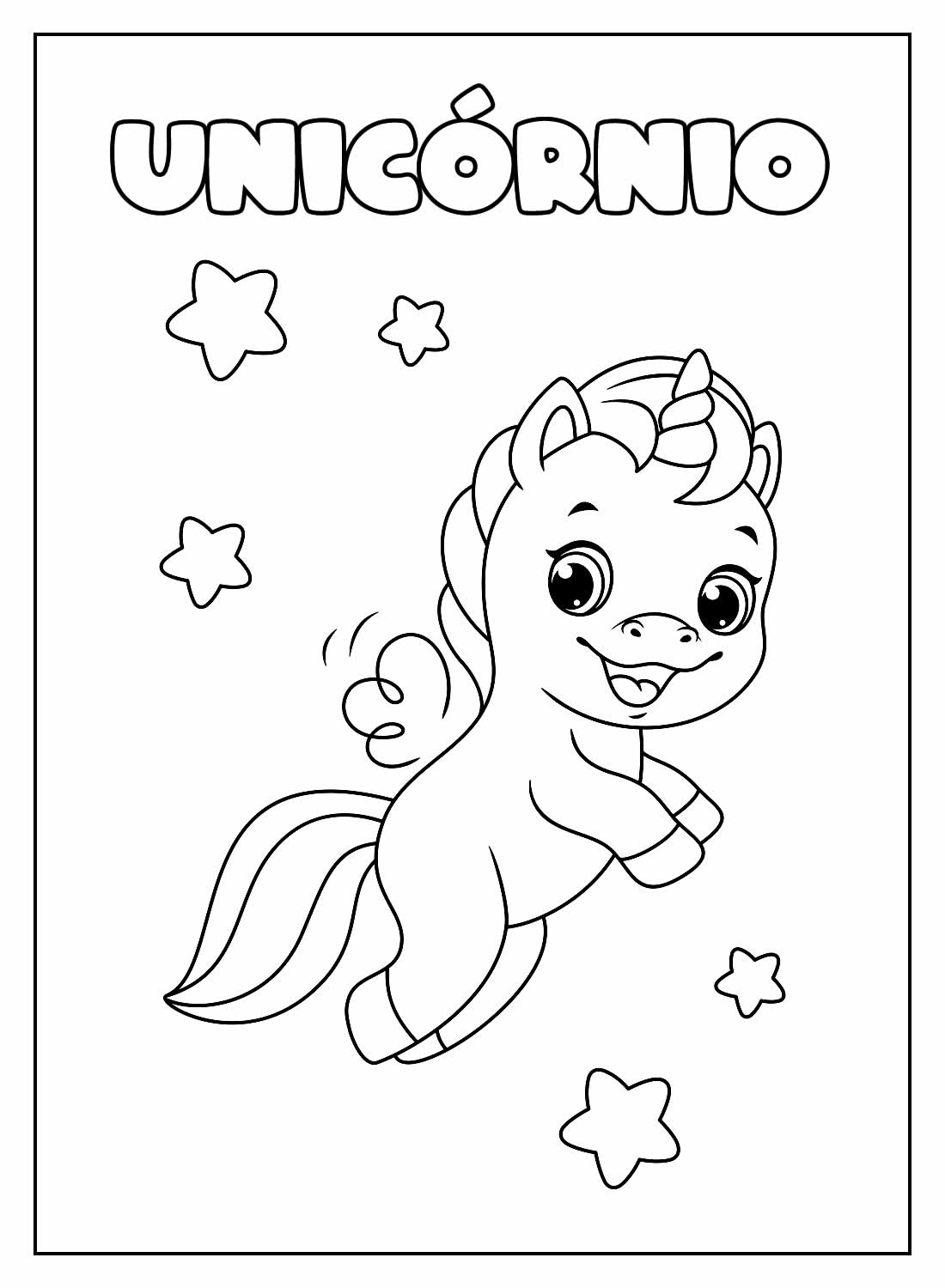 Desenhos Educativos de Unicórnios para colorir - Bora Colorir