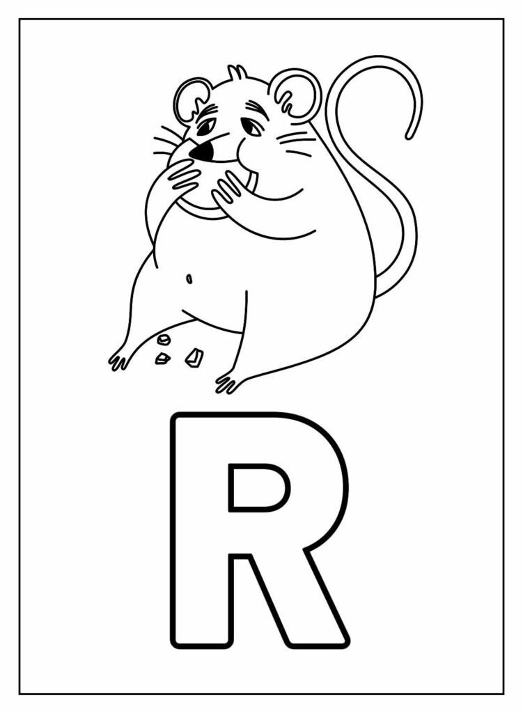 Desenho Educativo para Colorir - Rato
