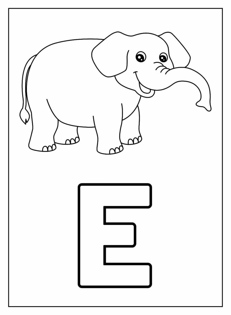 Desenho Educativo para Colorir - Elefante