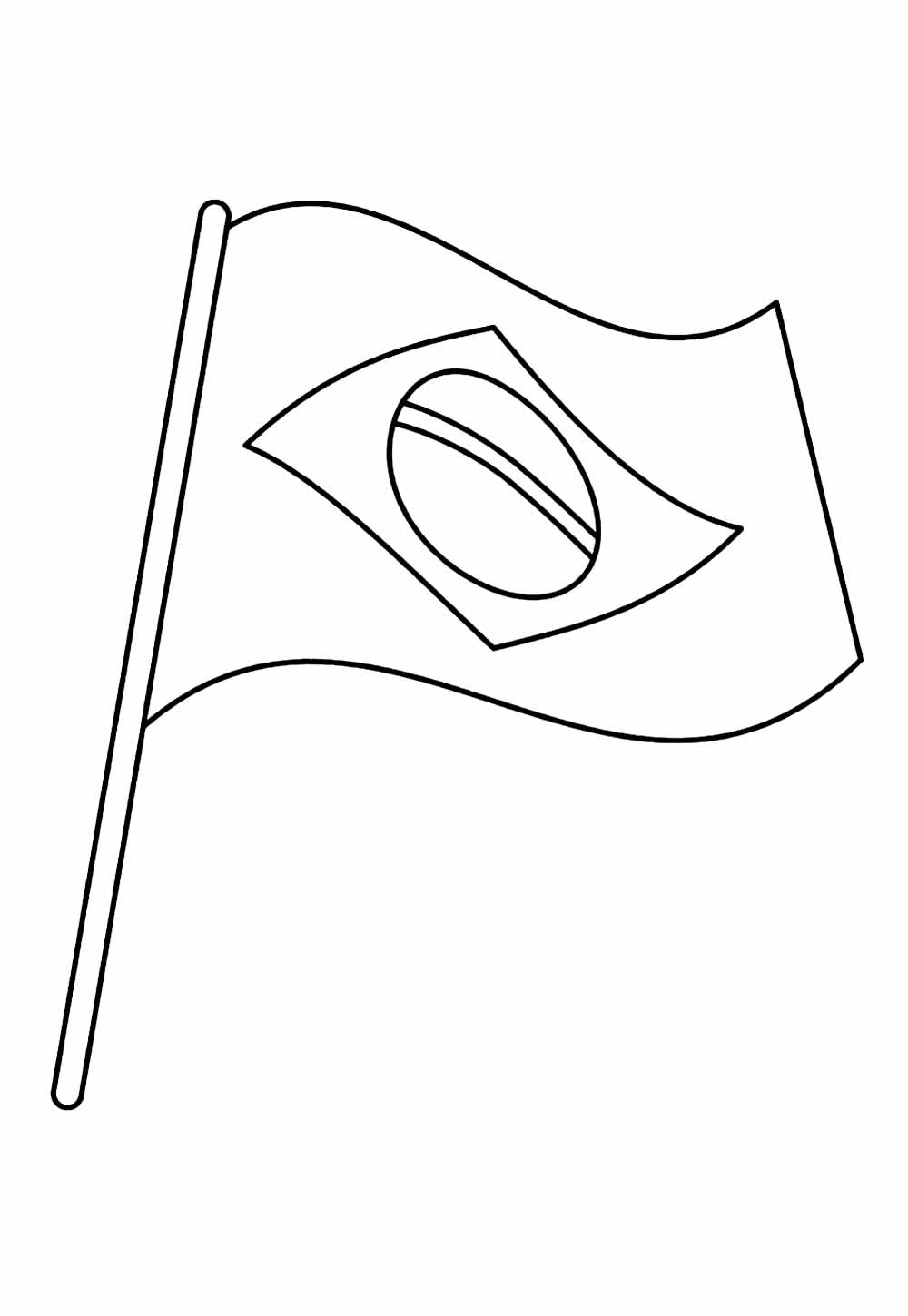 Desenho da Bandeira do Brasil para pintar e colorir