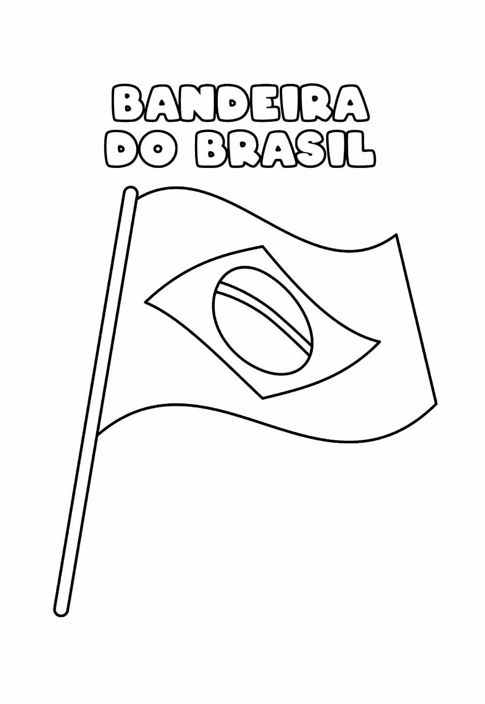 Desenho Educativo da Bandeira do Brasil para colorir