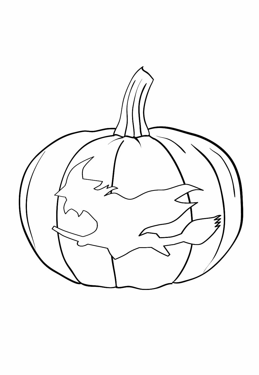 Desenho para pintar de Abóbora de Halloween