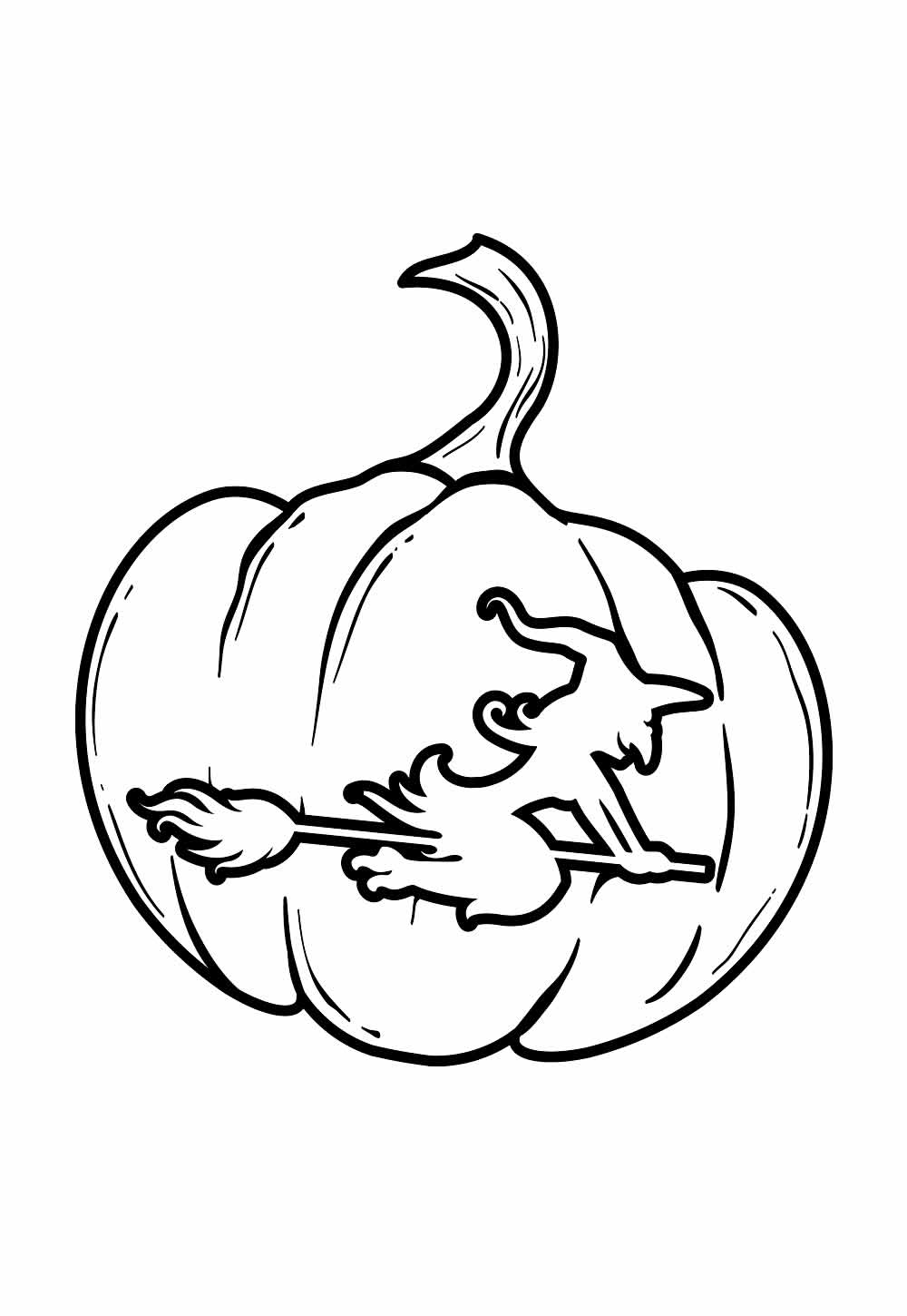 Desenho de Abóbora de Halloween para pintar e colorir