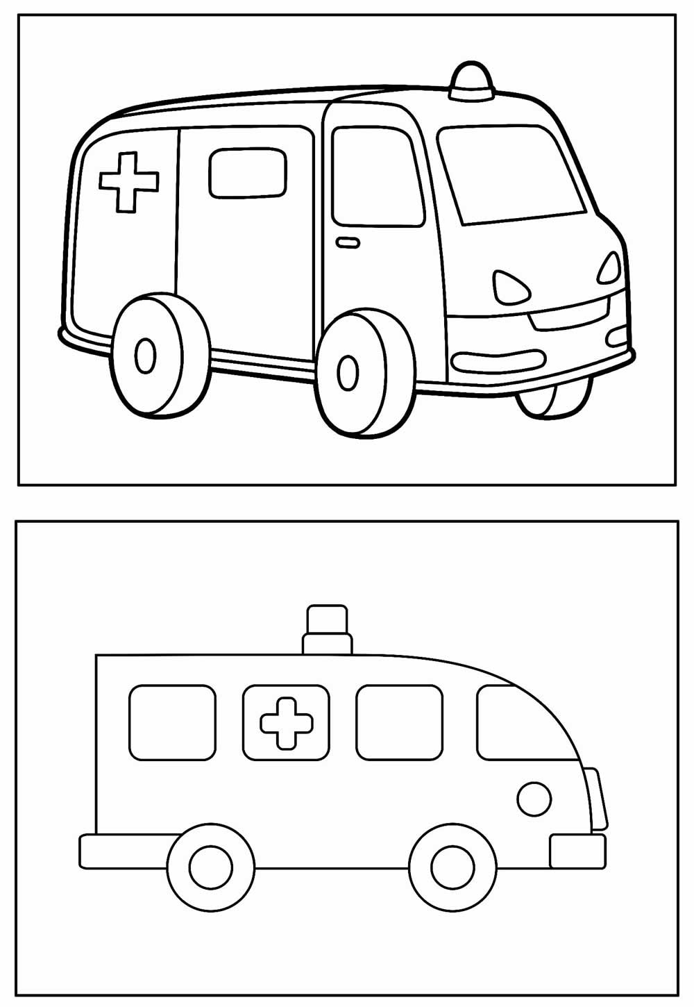 Desenho de Ambulância para colorir