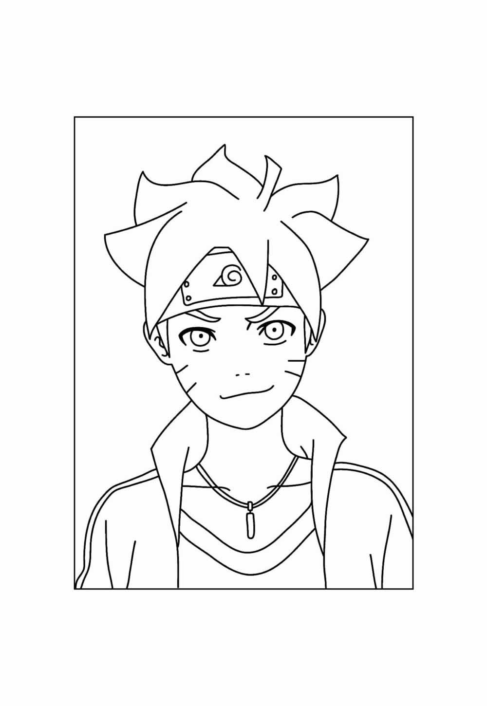 Desenho do Boruto para pintar