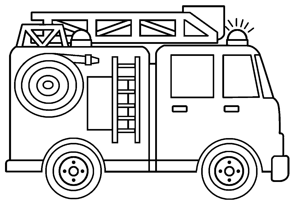 Desenho de Caminhão de Bombeiro para colorir