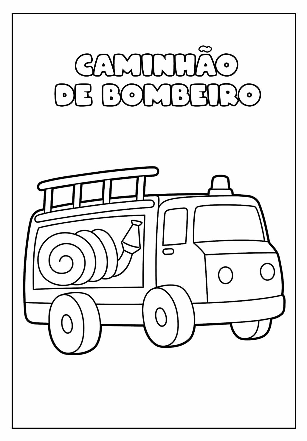 Desenho de Carro de Bombeiros para Colorir - Colorir.com