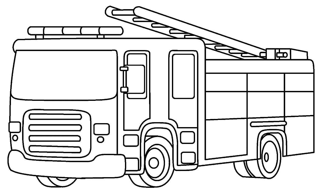 Desenho para colorir de Caminhão de Bombeiro