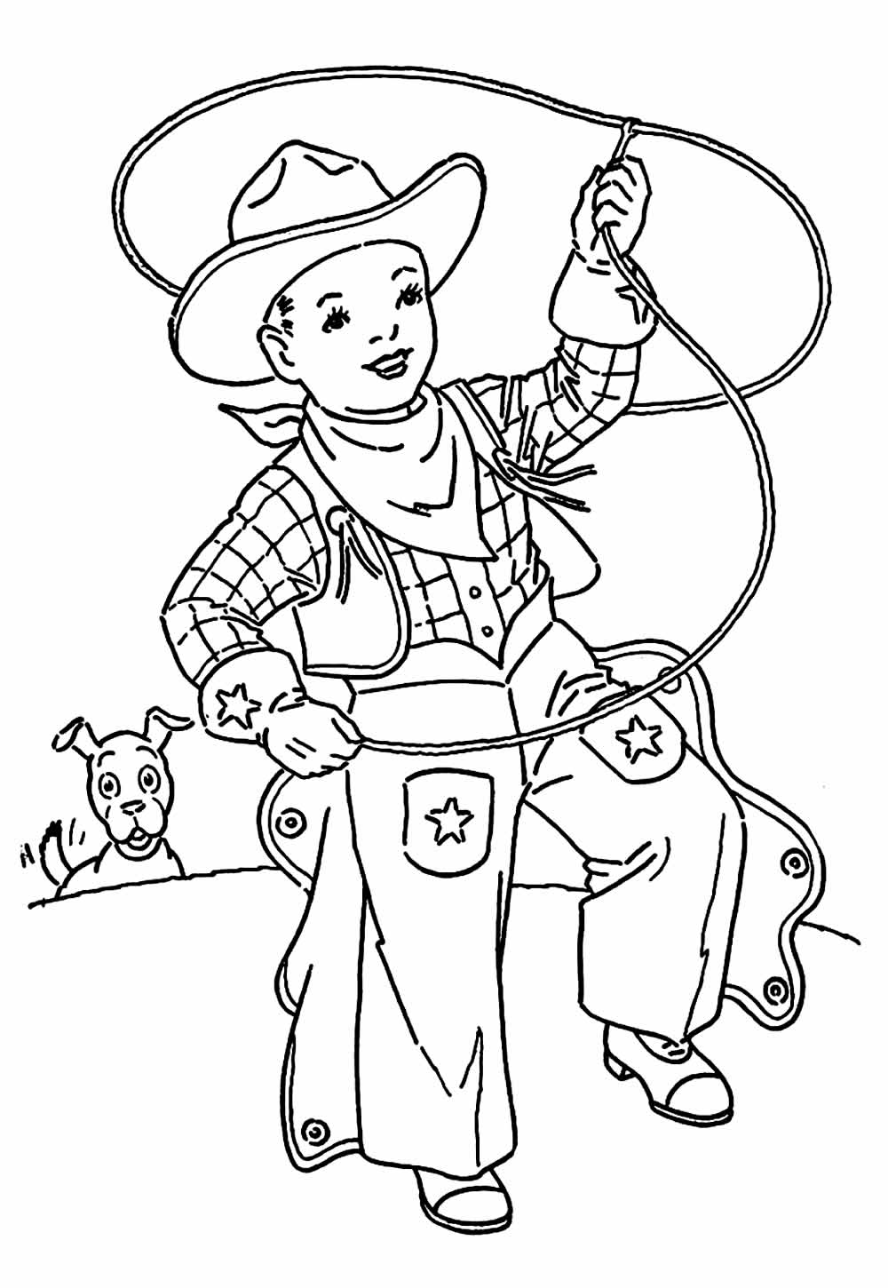 Desenho de Cowboy para pintar