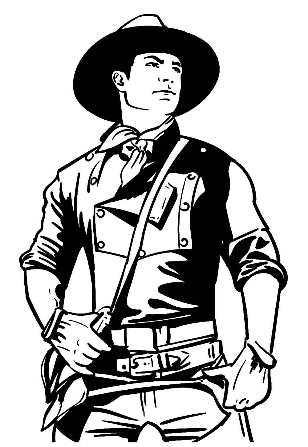 Desenho Realista de Cowboy para colorir
