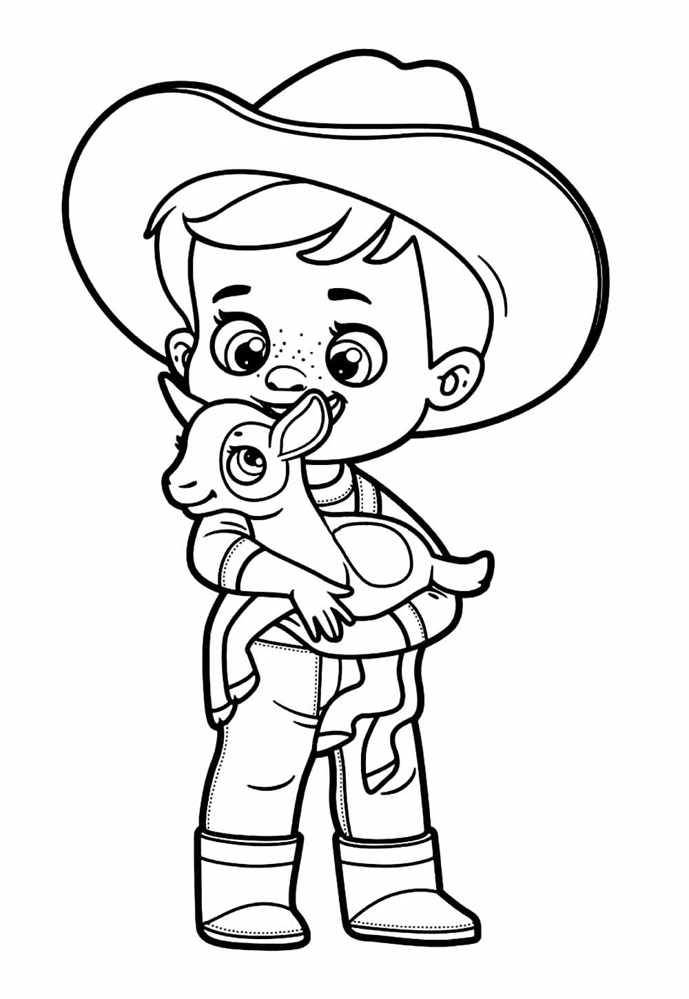 Desenho Infantil Cowboy Colorir