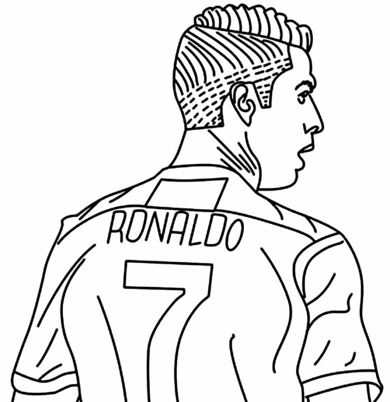 Desenhos de Cristiano Ronaldo para colorir - Bora Colorir