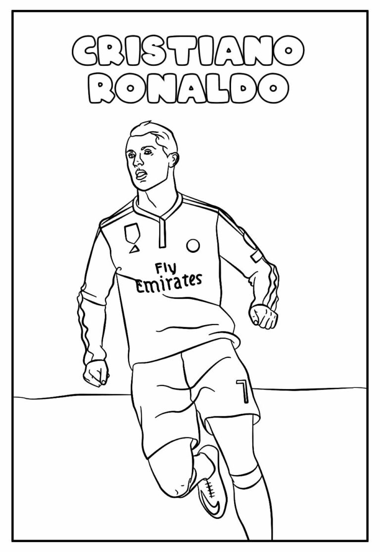 Desenhos de Cristiano Ronaldo para colorir - Bora Colorir