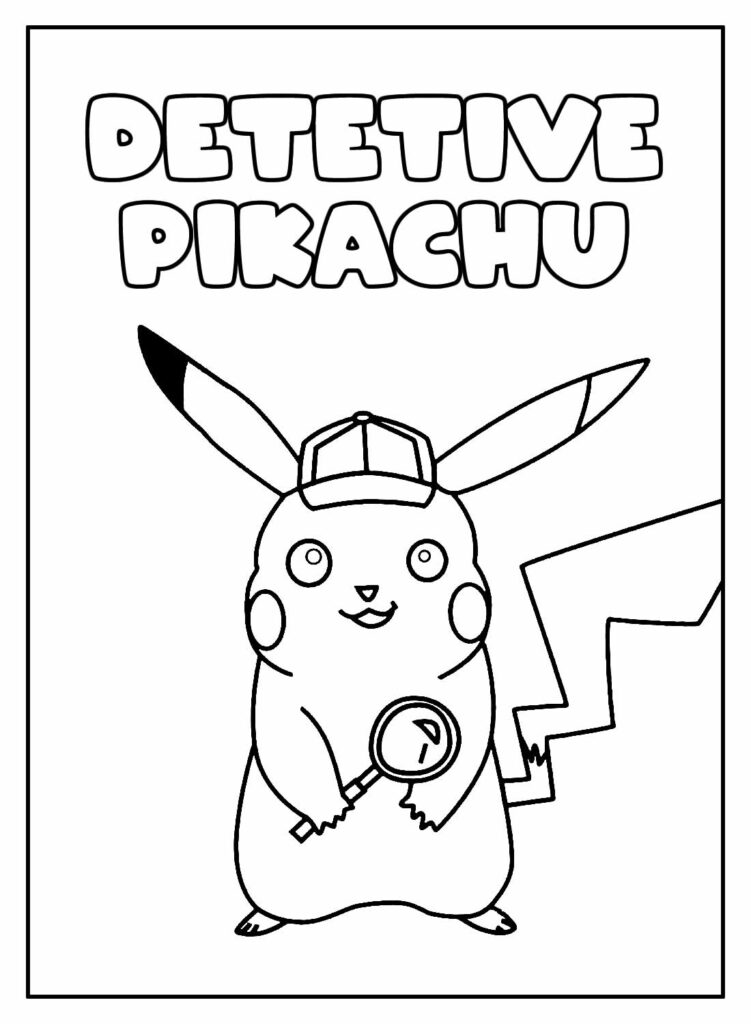 Desenho Detetive Pikachu para colorir