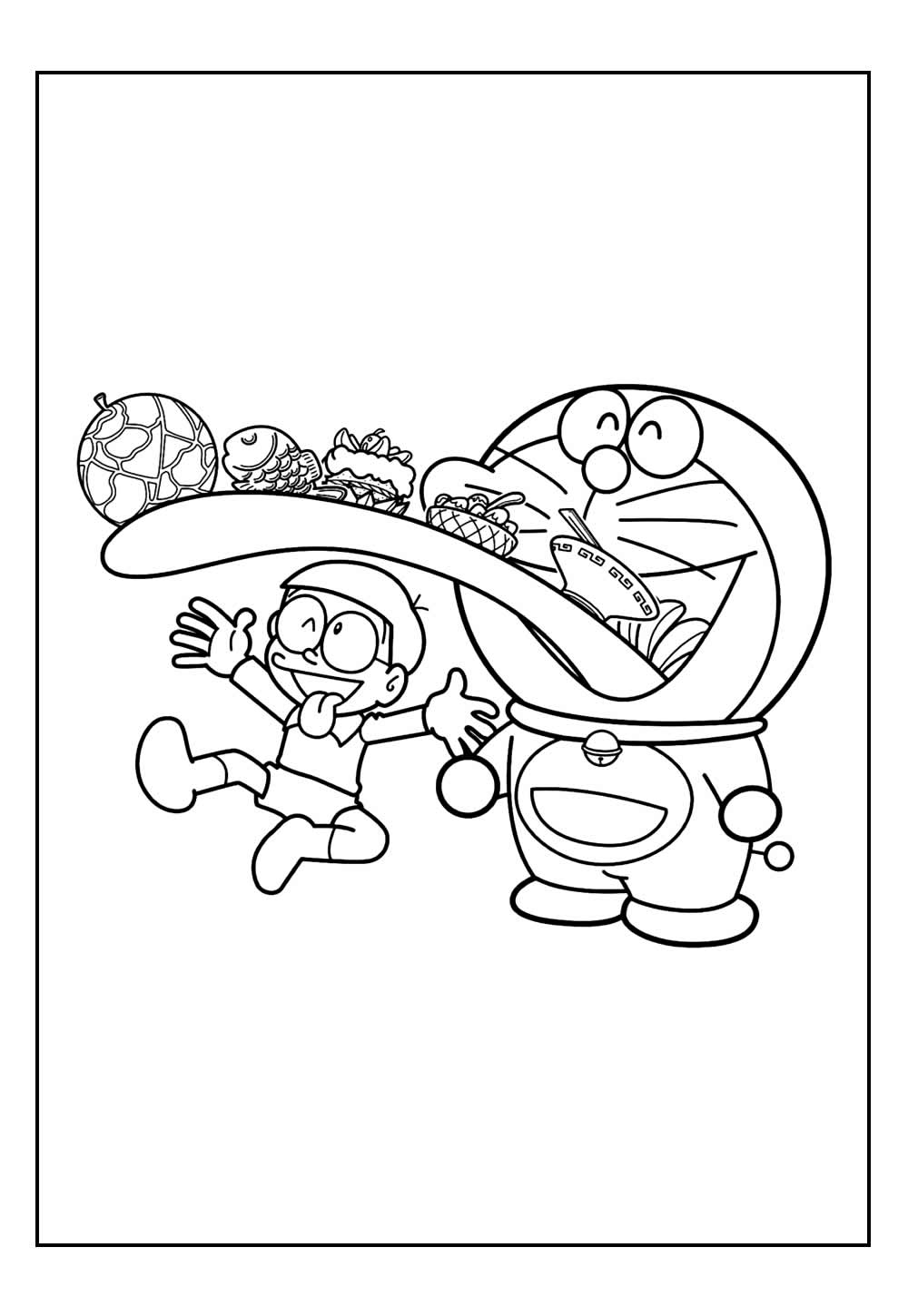 Desenho de Doraemon para pintar