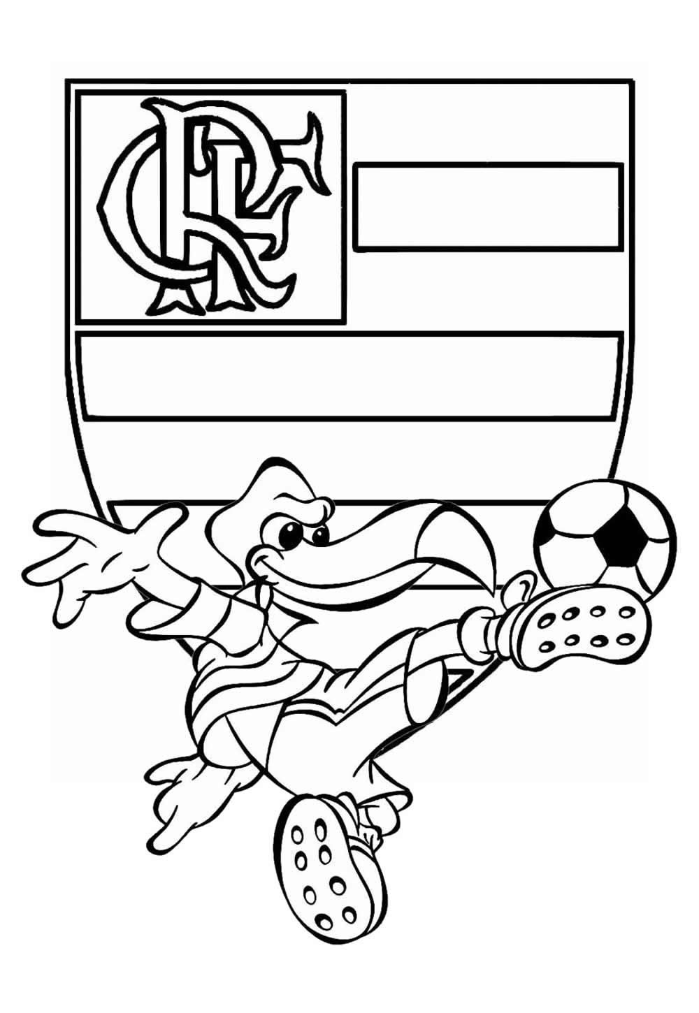 Desenhos do Escudo do Flamengo para colorir - Urubu