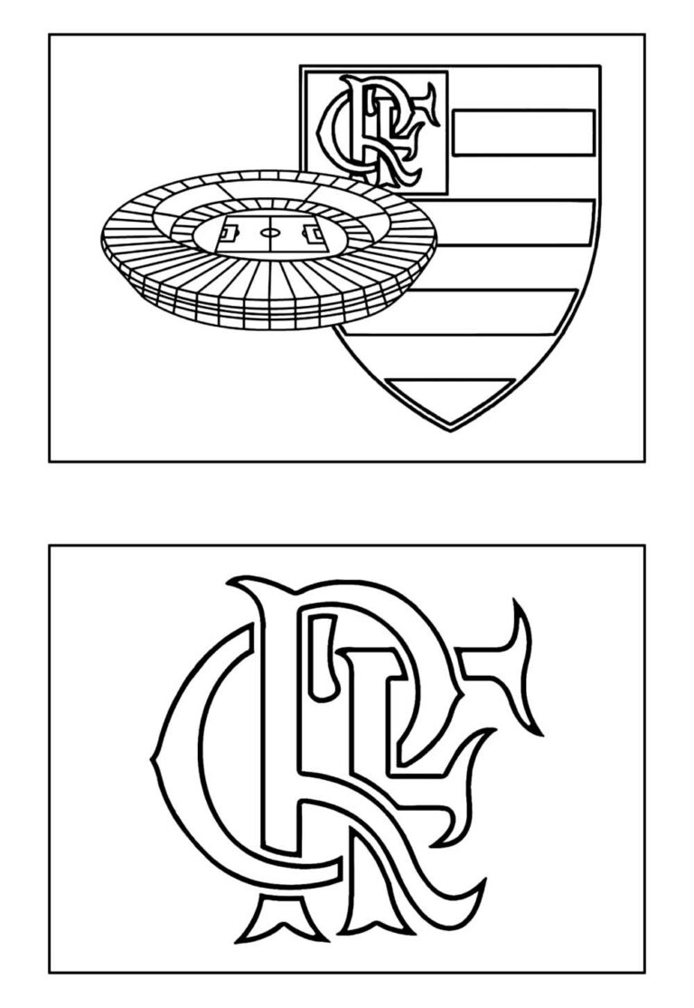 Desenhos do Flamengo para colorir - Bora Colorir