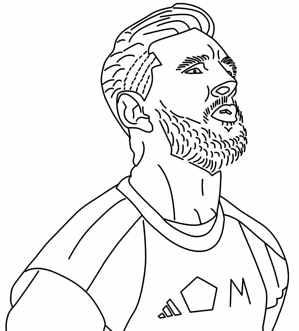 Desenho de Messi para colorir