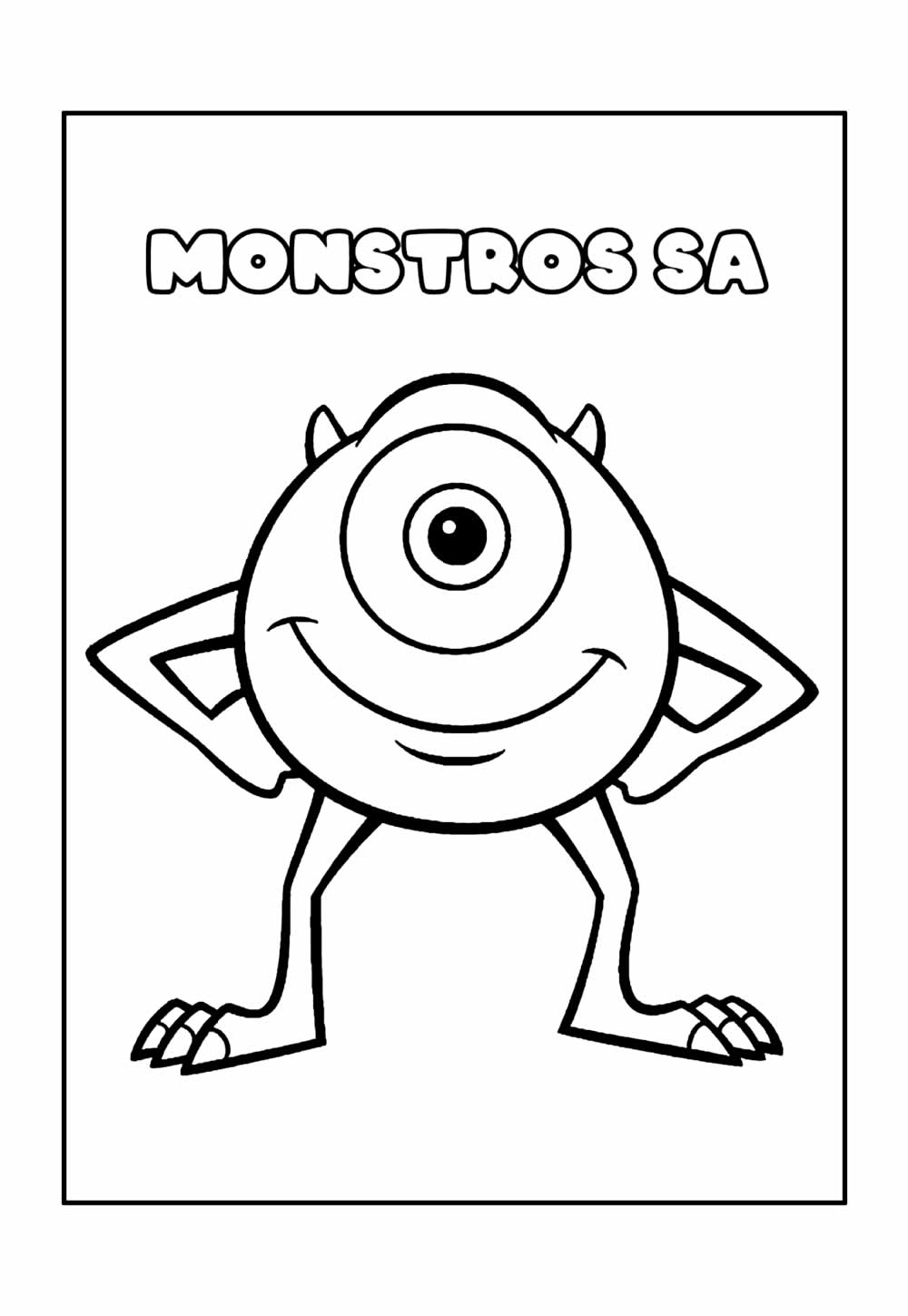 Desenho Educativo para colorir - Monstros SA