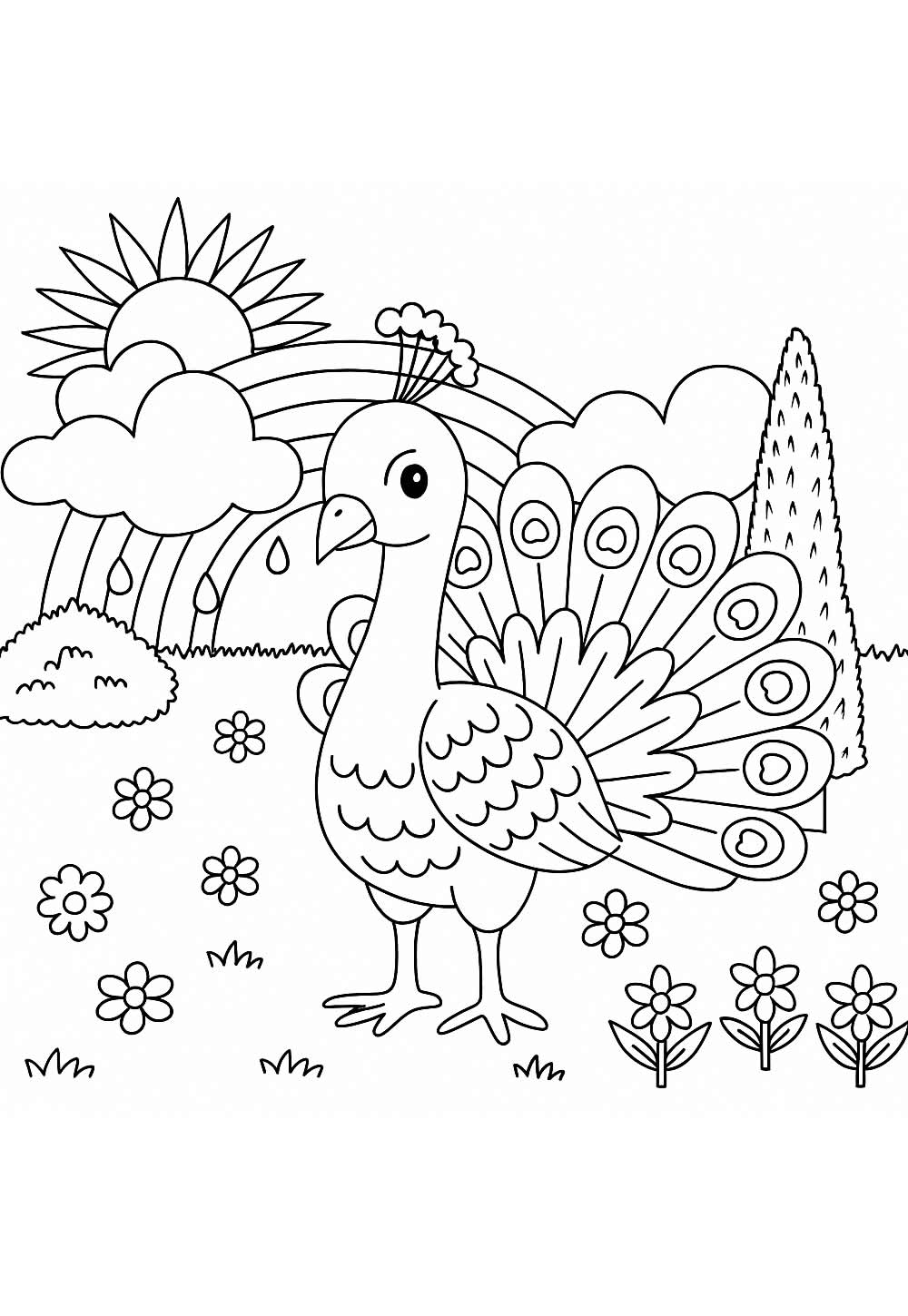 Desenho de Pavão para colorir