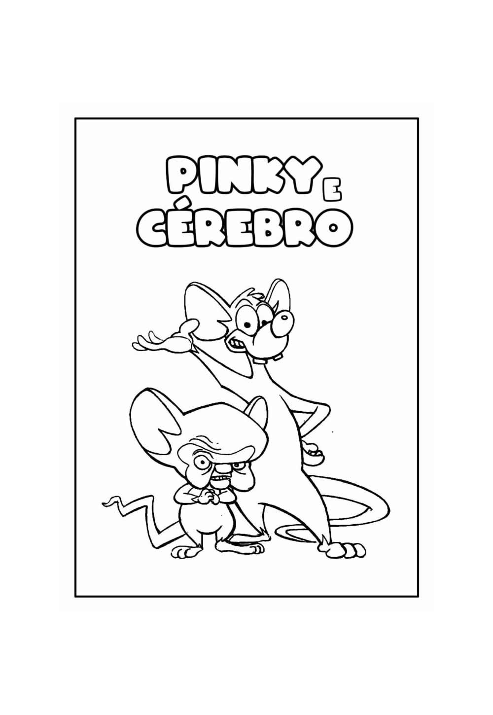 Desenho de Pinky e Cérebro para pintar