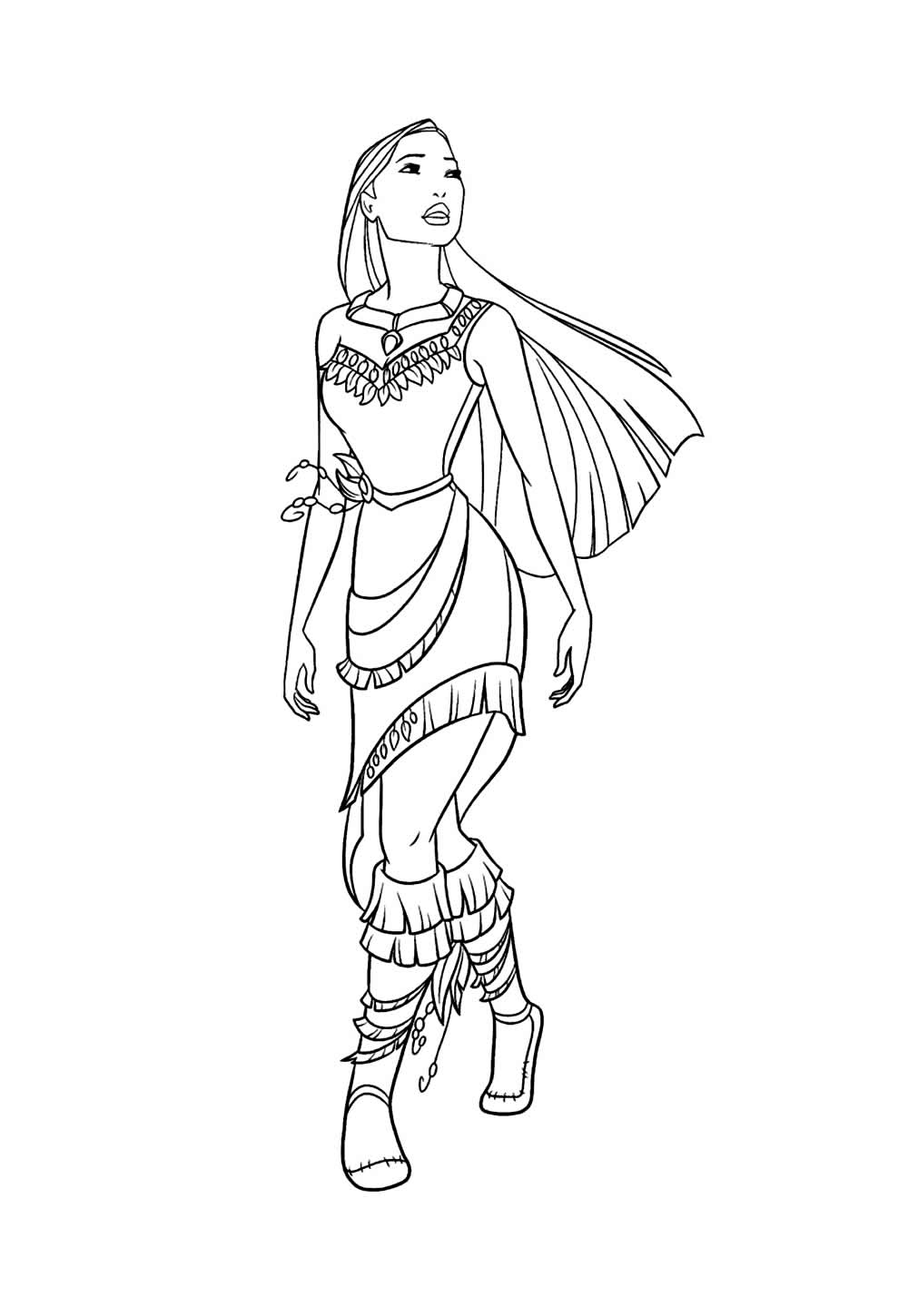 Desenho de Pocahontas para colorir