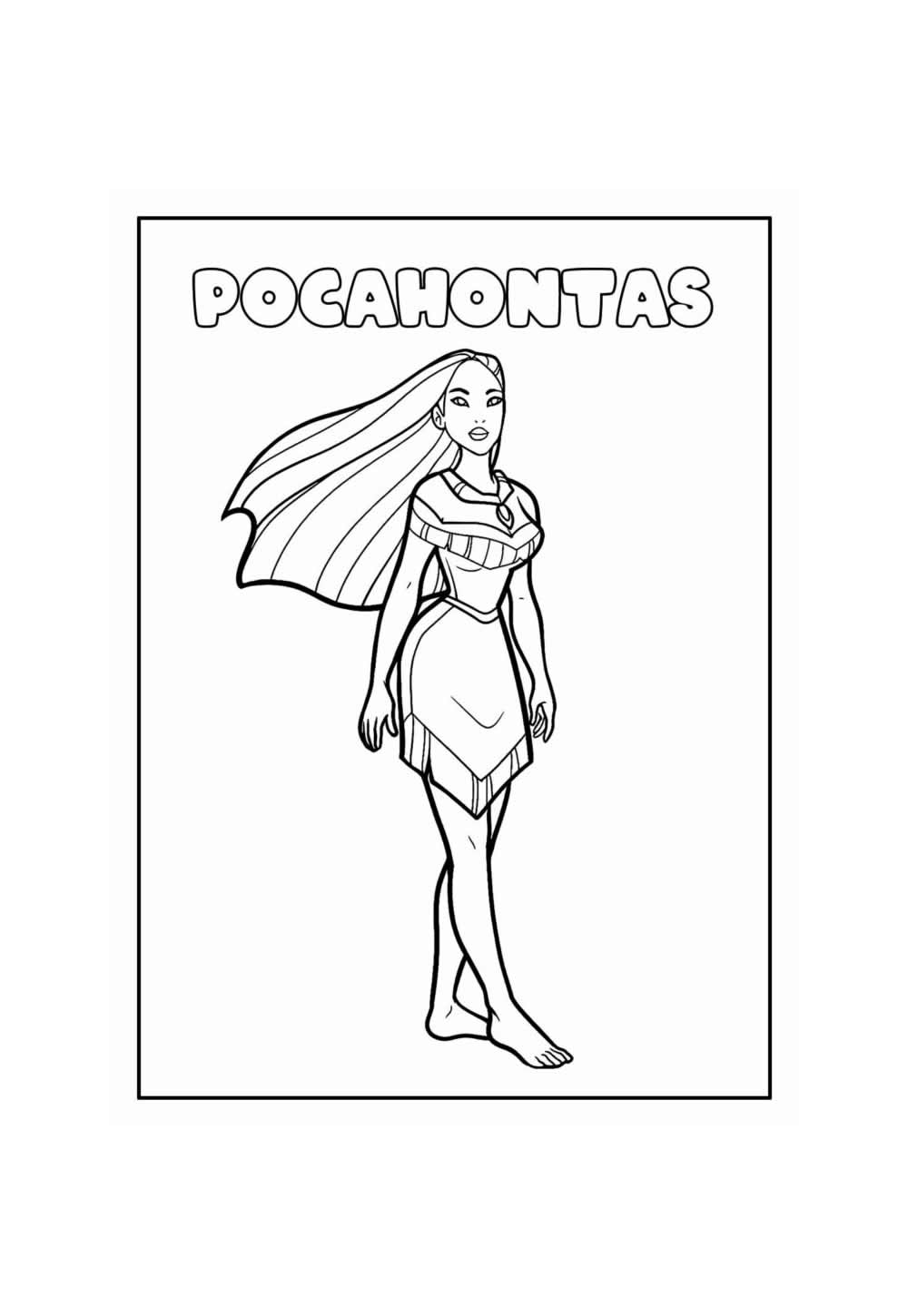 Desenho de Pocahontas para colorir