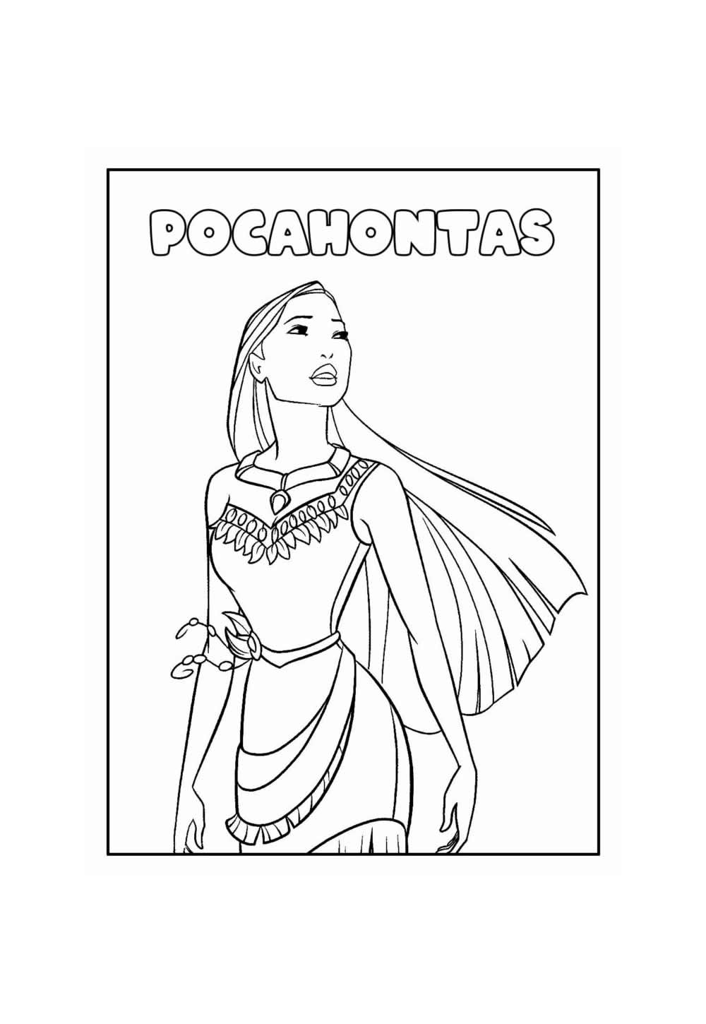 Desenho Educativo de Pocahontas