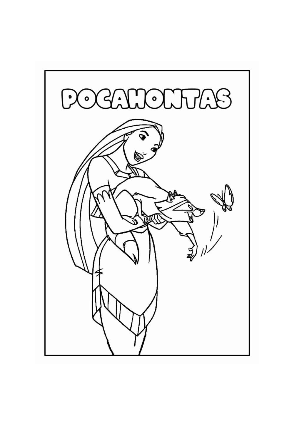 Desenho Educativo de Pocahontas