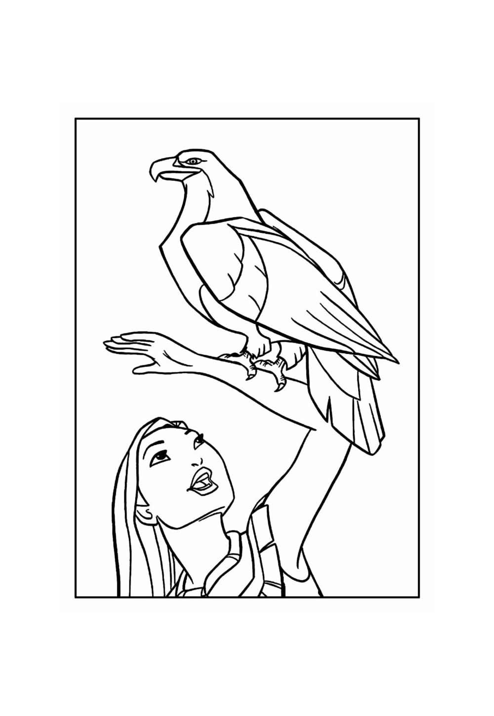 Desenho de Pocahontas para colorir