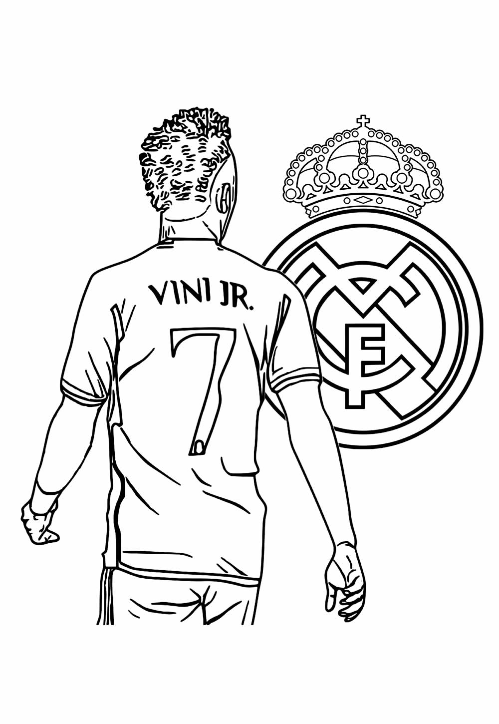 Desenho de Vinicius Jr para colorir
