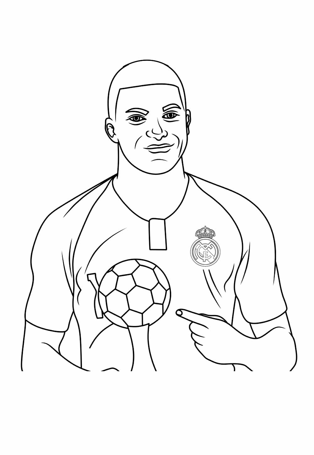 Desenho de Real Madrid para colorir - Mbappe