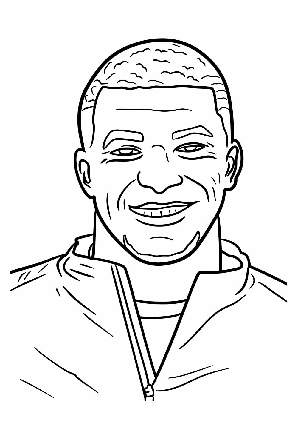 Desenho de Mbappe para pintar