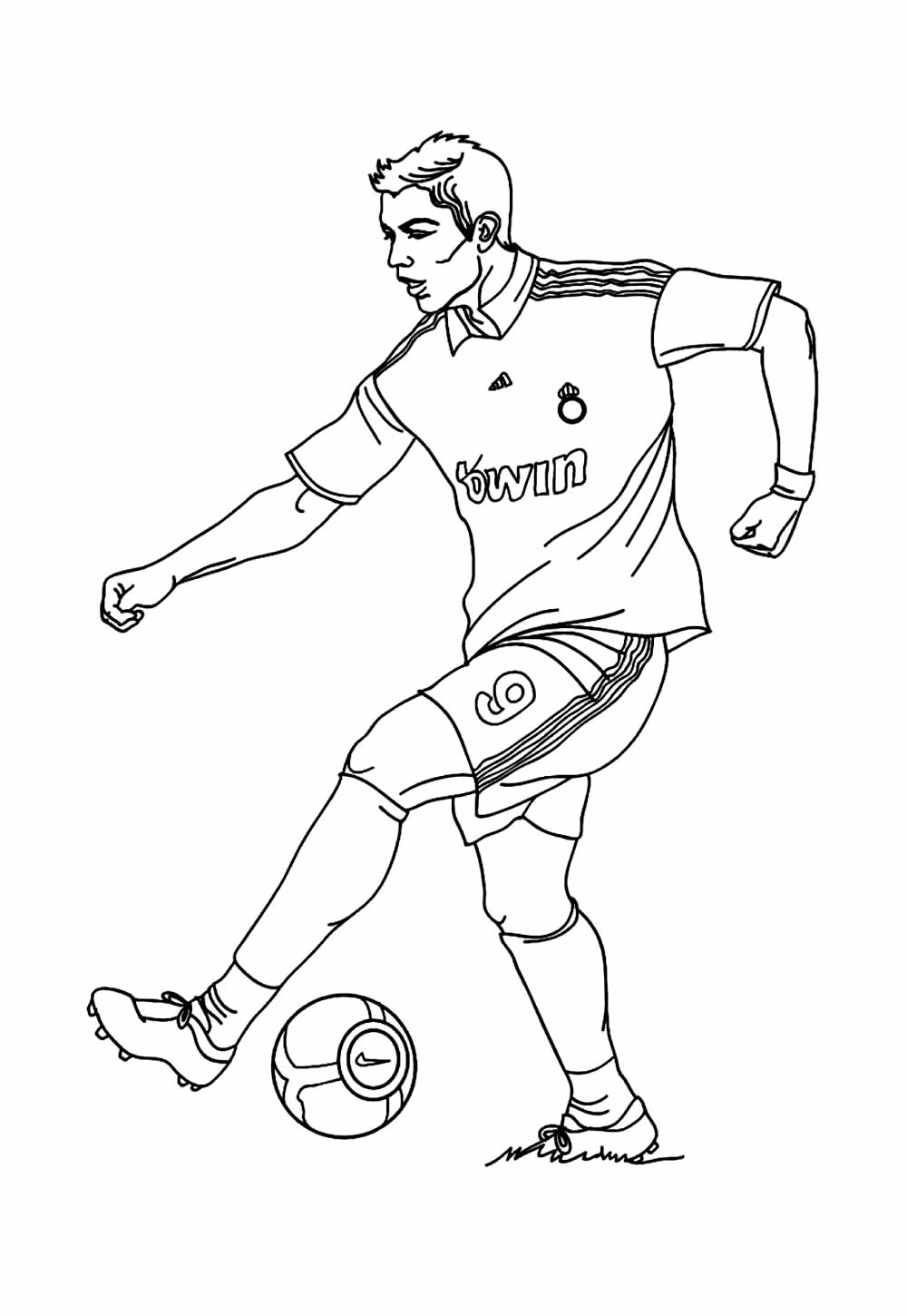 Desenho de Cristiano Ronaldo para colorir