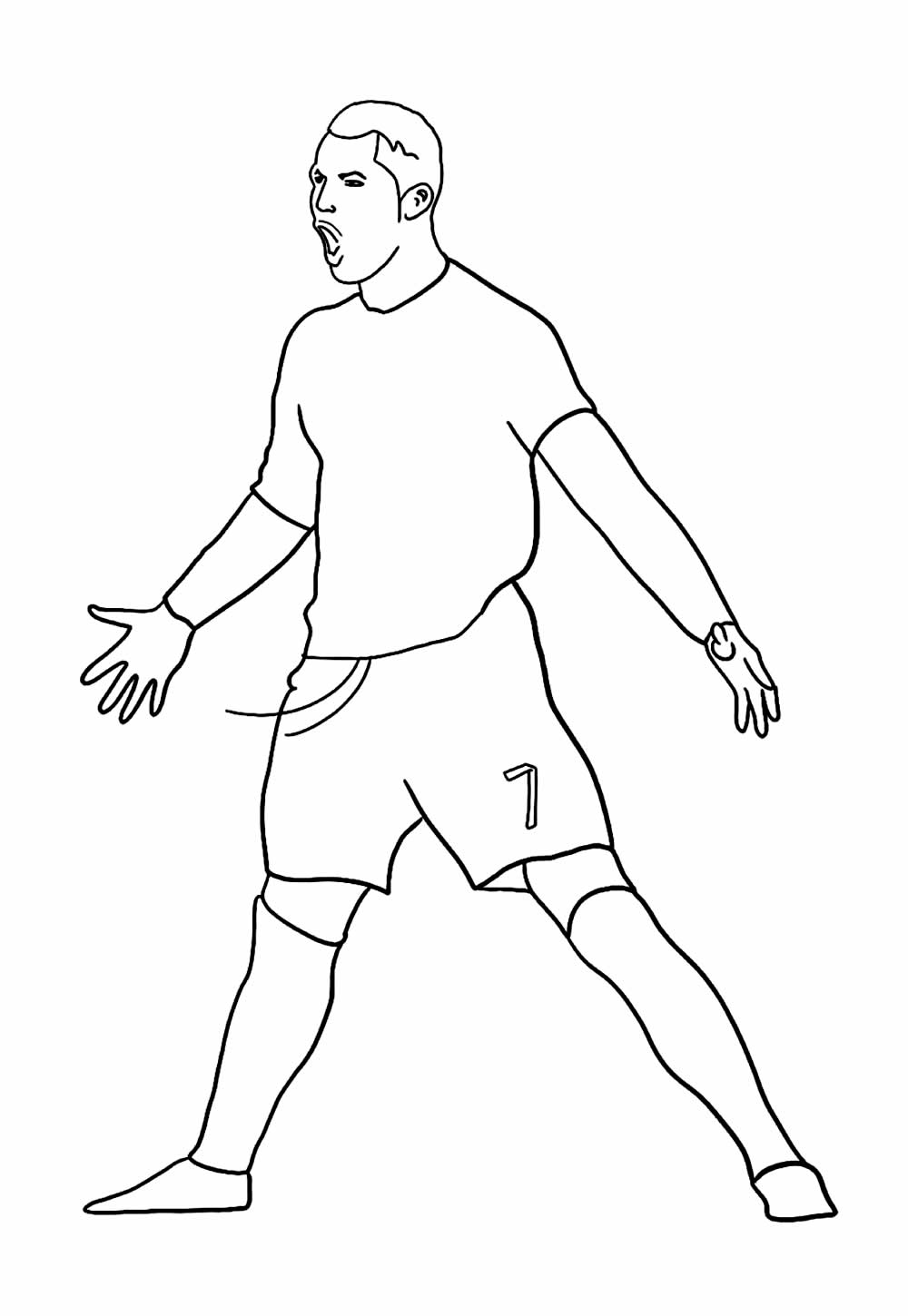 Desenho de CR7 para colorir