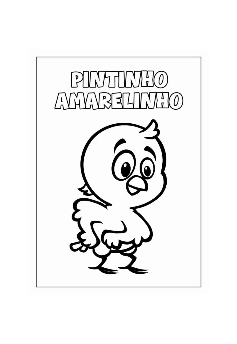 Desenho de Pintinho Amarelinho para pintar