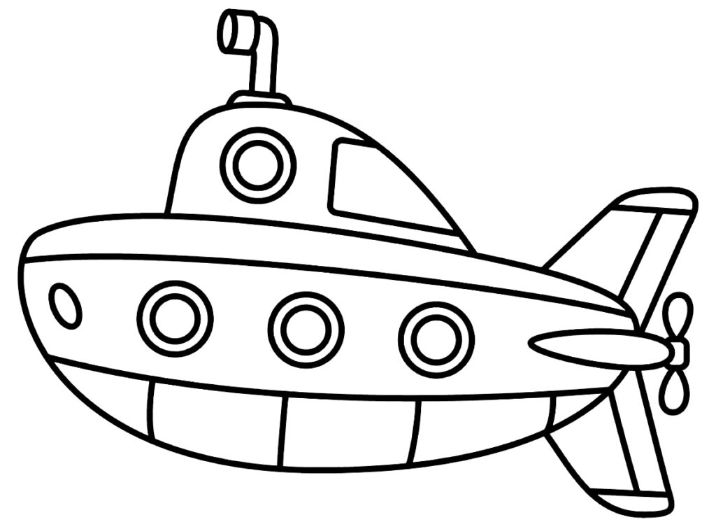 Desenho de Submarino para colorir