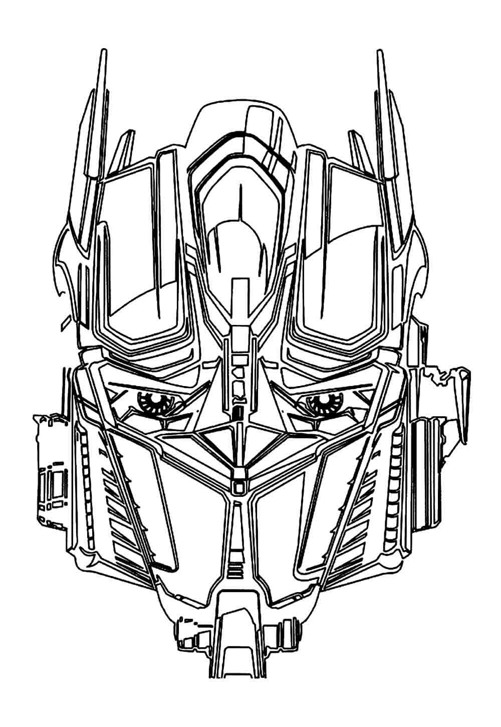 Máscara de Transformers para imprimir e colorir